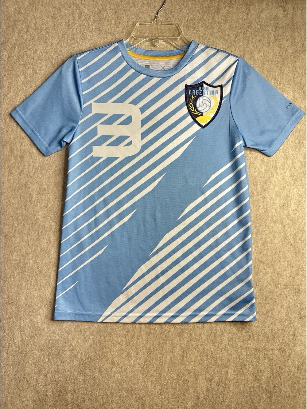 ARGENTINA Futbol Jersey Youth XL 14/16 Blue Gold White National Team -Flaw